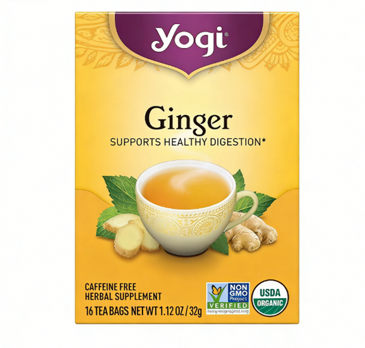 1.13 oz（1Boxed）Yogi  Ginger（Ginger）Herbal Tea	,Christmas Gifts，Christmas Snacks，New Year Snacks，Party Snacks