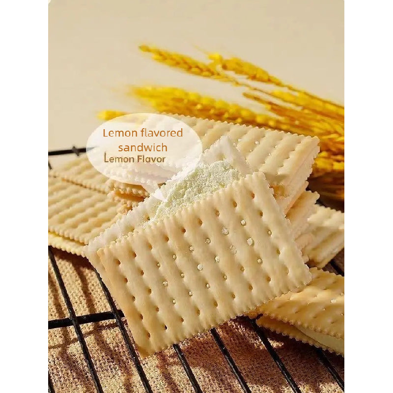 12.14oz/1box [Da'erdun] Soda Sandwich Cookies Lemon Flavor