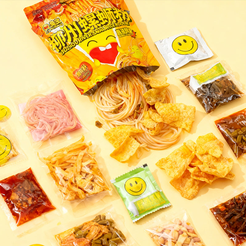 12.34oz（1Bag）Stinky Treasure Liuzhou Snail Noodles,Christmas Gifts，Christmas Snacks，New Year Snacks，Party Snacks