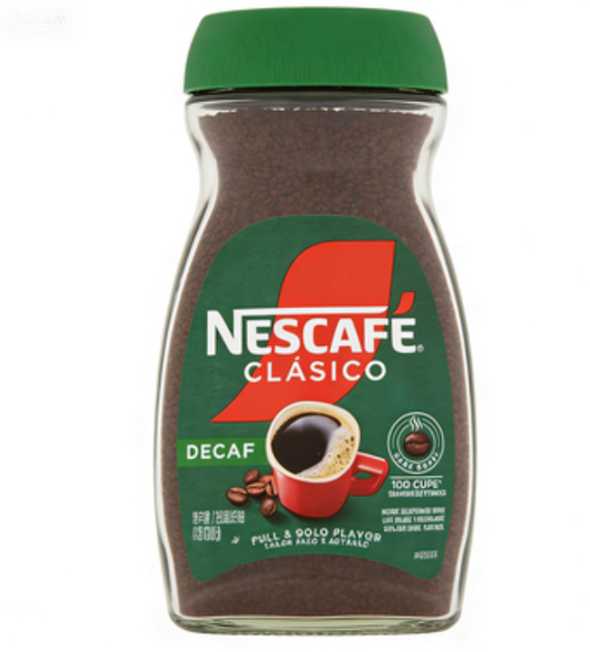 1.10lb(1Bottled)Nestle Nescafe Clasico Decaf（Decaf version）Instant Black Coffee（Dark Roast),Christmas Gifts，Party Snacks
