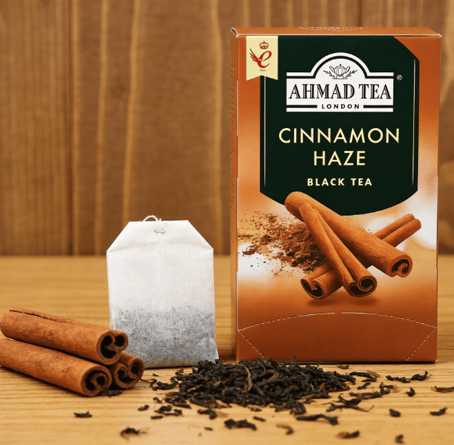 1.41 oz（1Boxed）AHMAD TEA（Yaman Tea）Cinnamon Haze Black tea bags with cinnamon flavor，Christmas Gifts，Christmas Snacks，New Year Snacks，Party Snacks