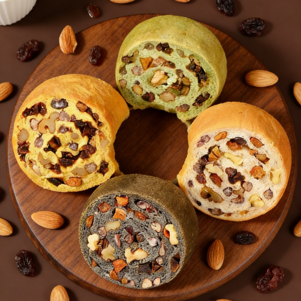 15.99oz/1bag Wheel Nut Bread,Soft Pull-Apart Bread Rolls in a Unique Wheel Shape, Crunchy Nuts, Perfect for Sharing at Brunch, as a Sweet Breakfast or Snack