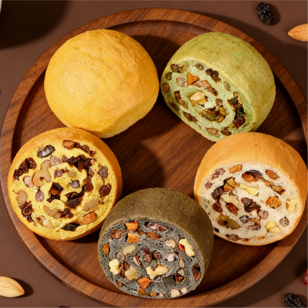 15.99oz/1bag Wheel Nut Bread,Soft Pull-Apart Bread Rolls in a Unique Wheel Shape, Crunchy Nuts, Perfect for Sharing at Brunch, as a Sweet Breakfast or Snack