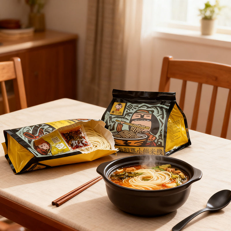 10.68oz（1Bags）Yunnan Pickled Cabbage Small Pot Rice Noodles by Dian Er Wa,Christmas Gifts，Christmas Snacks，New Year Snacks，Party Snacks