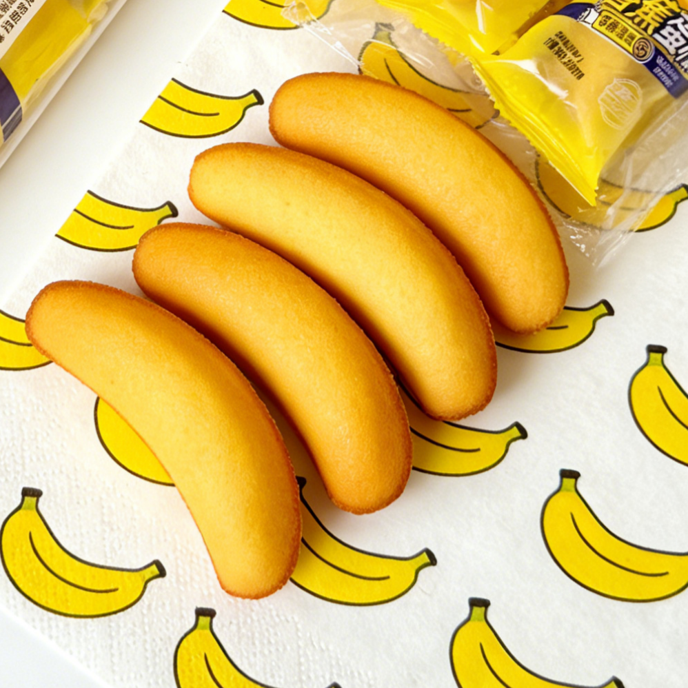 11.5oz/1bag(Includes 12 packages) [Dishifu] Banana Cake,Soft & Moist Cake, Naturally Sweet & Fragrant, Individually Wrapped for a Wholesome Snack, Breakfast On-the-Go, or Kids' Treat