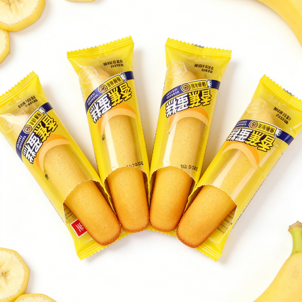 11.5oz/1bag(Includes 12 packages) [Dishifu] Banana Cake,Soft & Moist Cake, Naturally Sweet & Fragrant, Individually Wrapped for a Wholesome Snack, Breakfast On-the-Go, or Kids' Treat