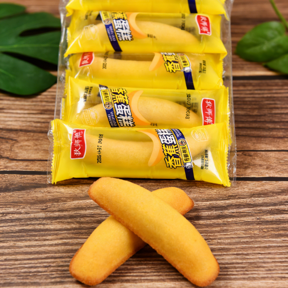 11.5oz/1bag(Includes 12 packages) [Dishifu] Banana Cake,Soft & Moist Cake, Naturally Sweet & Fragrant, Individually Wrapped for a Wholesome Snack, Breakfast On-the-Go, or Kids' Treat