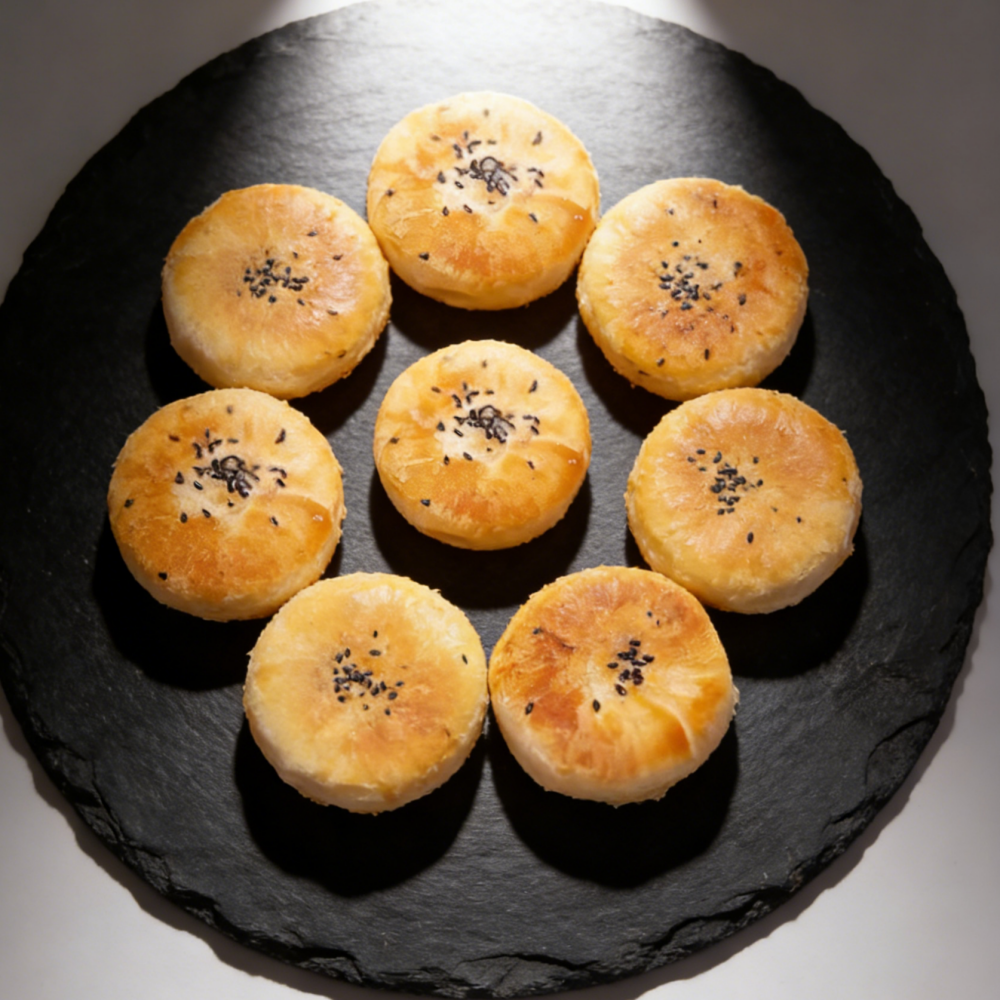 15.63oz/1bag(Includes 15 packages) Green Bean Crisp Cake,Light & Crispy Baked Snack Made from Mung Beans, Naturally Savory Flavor, Individually Wrapped for a Guilt-Free Treat, Perfect with Tea or as a Light Bite