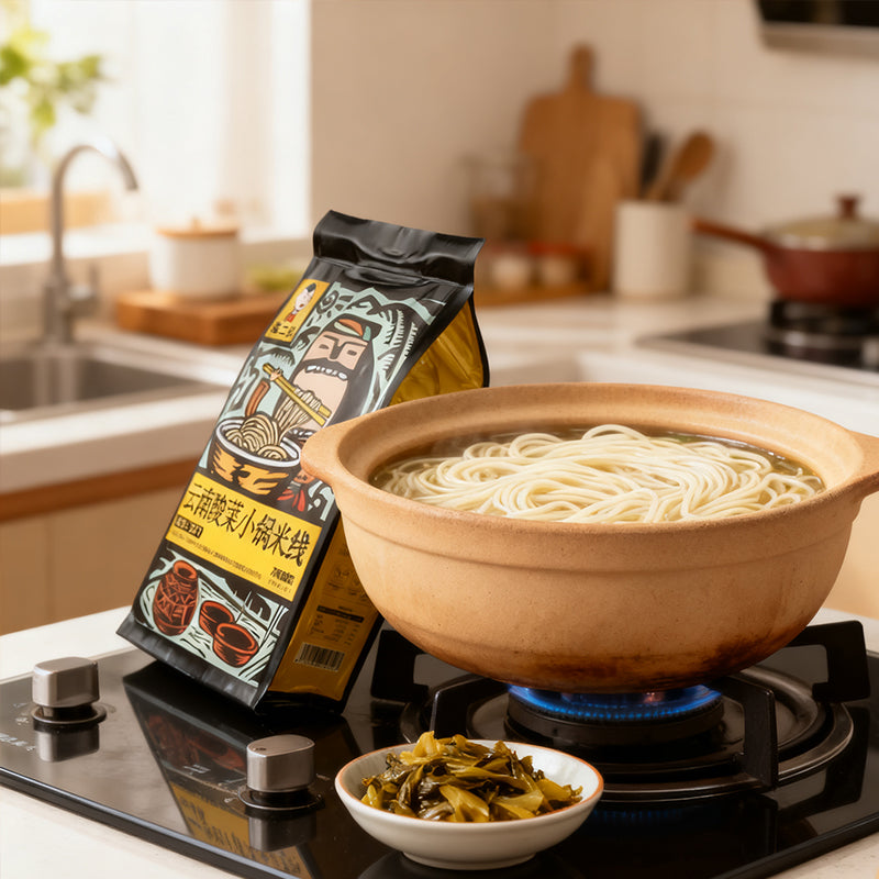 10.68oz（1Bags）Yunnan Pickled Cabbage Small Pot Rice Noodles by Dian Er Wa,Christmas Gifts，Christmas Snacks，New Year Snacks，Party Snacks