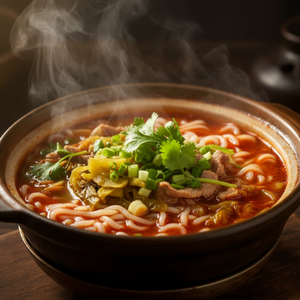 Sour Cabbage Noodle  – Tangy & Spicy, Chewy Rice Noodles,Small Pot Noodles