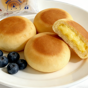 12.56oz/1bag(Includes 5 packages) [Qiamixiong] Stuffed Egg Custard Bread,Soft Bread with a Flowing Creamy Egg Custard Center, Rich, Sweet & Satisfying, Perfect Breakfast or Snack