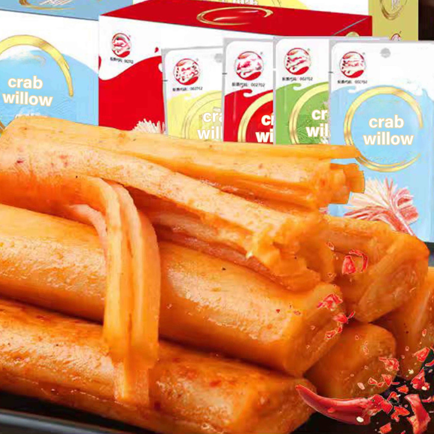 13.68oz/1boxed Hand tearing crab willows,Three flavors