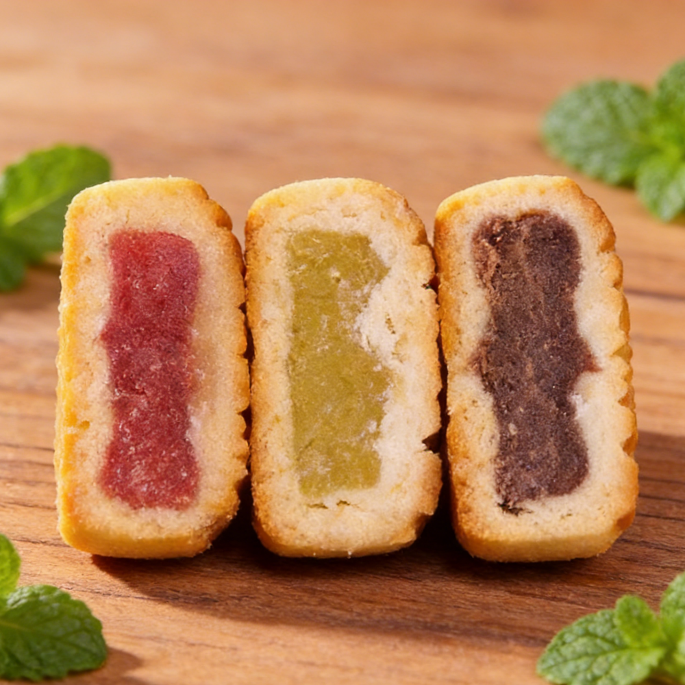 11.81oz/1bag (Includes 12 packages)Mixed Fruit Flavor Mooncakes,Assortment of Mini Mooncakes with Various Fruit Fillings, Soft & Sweet Traditional Pastries Perfect for Mid-Autumn Gifting, Family Sharing, or Tea Time