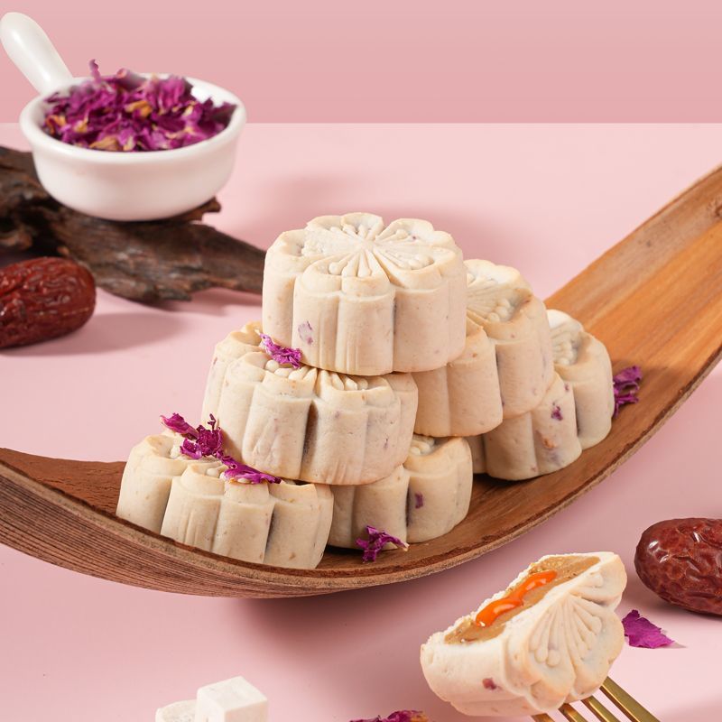 11.84oz/1bag (Includes 8 packages) Rose Heart Seven White Cake,Party Snacks