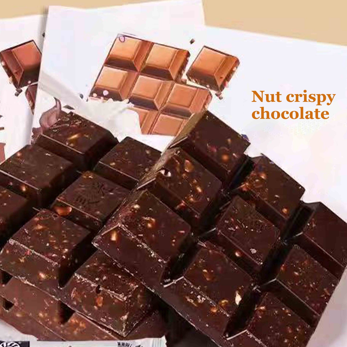 1.12LB(Includes 10 packages) Western Restaurant Nut Chocolate Silky Milk Flavor,Party Snacks