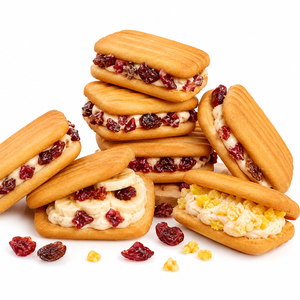 Crispy Cookie,Chewy Dried Fruit Nougat Center Sweet, Milky & Crunchy, 7.39oz