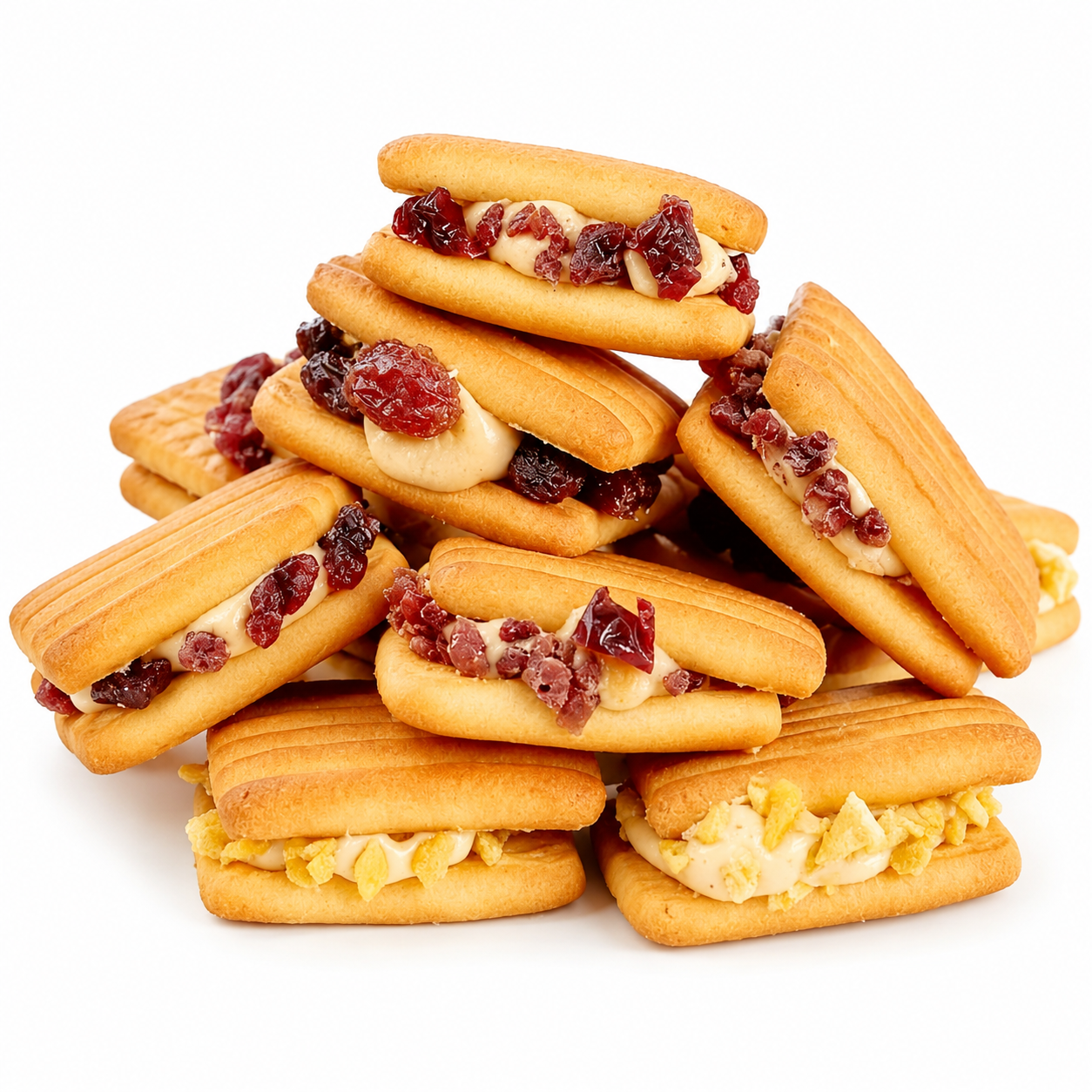 Rich Cream & Fruit Filled Sandwich Cookies - 6.6 lbs Mega Value Stock-Up Bulk Pack, Raisin & Cranberry Pastries