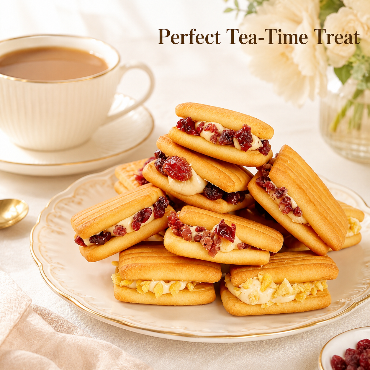 Rich Cream & Fruit Filled Sandwich Cookies - 6.6 lbs Mega Value Stock-Up Bulk Pack, Raisin & Cranberry Pastries