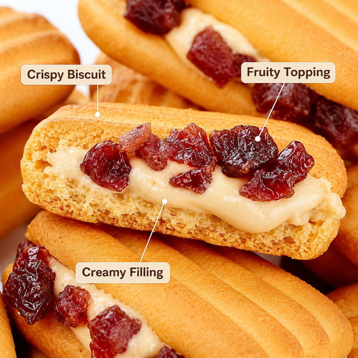 Rich Cream & Fruit Filled Sandwich Cookies - 6.6 lbs Mega Value Stock-Up Bulk Pack, Raisin & Cranberry Pastries