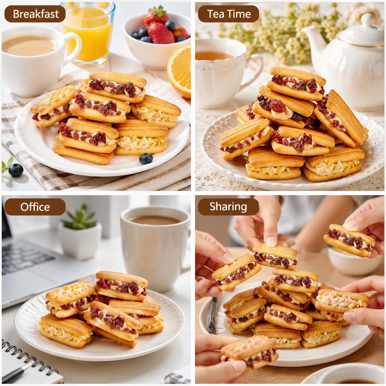 Rich Cream & Fruit Filled Sandwich Cookies - 6.6 lbs Mega Value Stock-Up Bulk Pack, Raisin & Cranberry Pastries