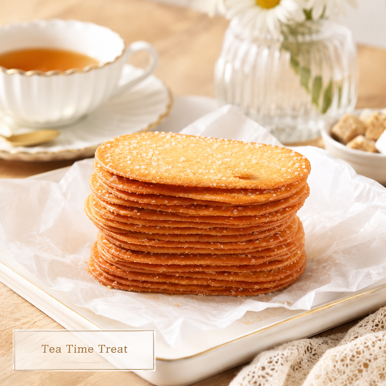 Sweet Sugar-Sprinkled Thin Crispy Biscuits - 5.8 lbs Jumbo Stock-Up Bulk Pack