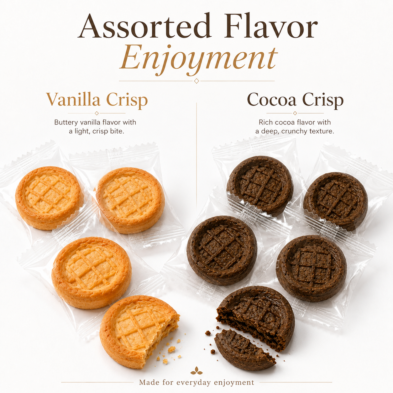 Assorted Dual-Flavor Grid Shortbread Cookies - 6.6 lbs Mega Value Stock-Up Bulk Pack