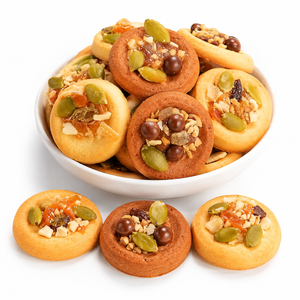Mini Round Cookie with Nuts, Seeds & Dried Fruit, A Wholesome & Crunchy Bite-Sized Snack,11.8oz