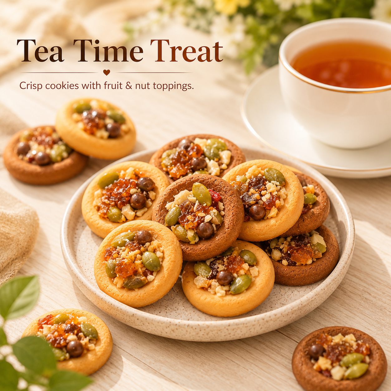 Premium Assorted Nuts & Fruit Tart Cookies - 6.8 lbs Mega Value Stock-Up Bulk Pack, Crunch Mix Pastries