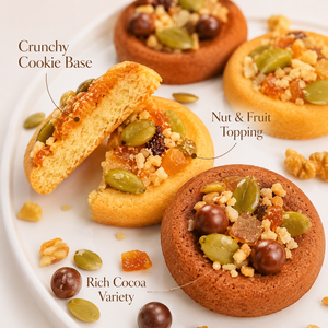 Mini Round Cookie with Nuts, Seeds & Dried Fruit, A Wholesome & Crunchy Bite-Sized Snack,11.8oz