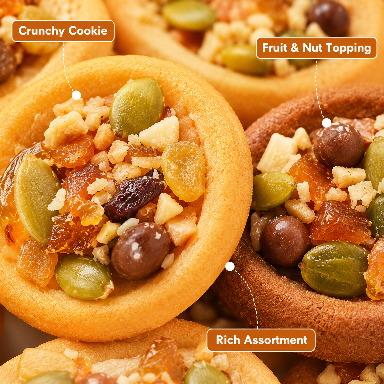 Premium Assorted Nuts & Fruit Tart Cookies - 6.8 lbs Mega Value Stock-Up Bulk Pack, Crunch Mix Pastries