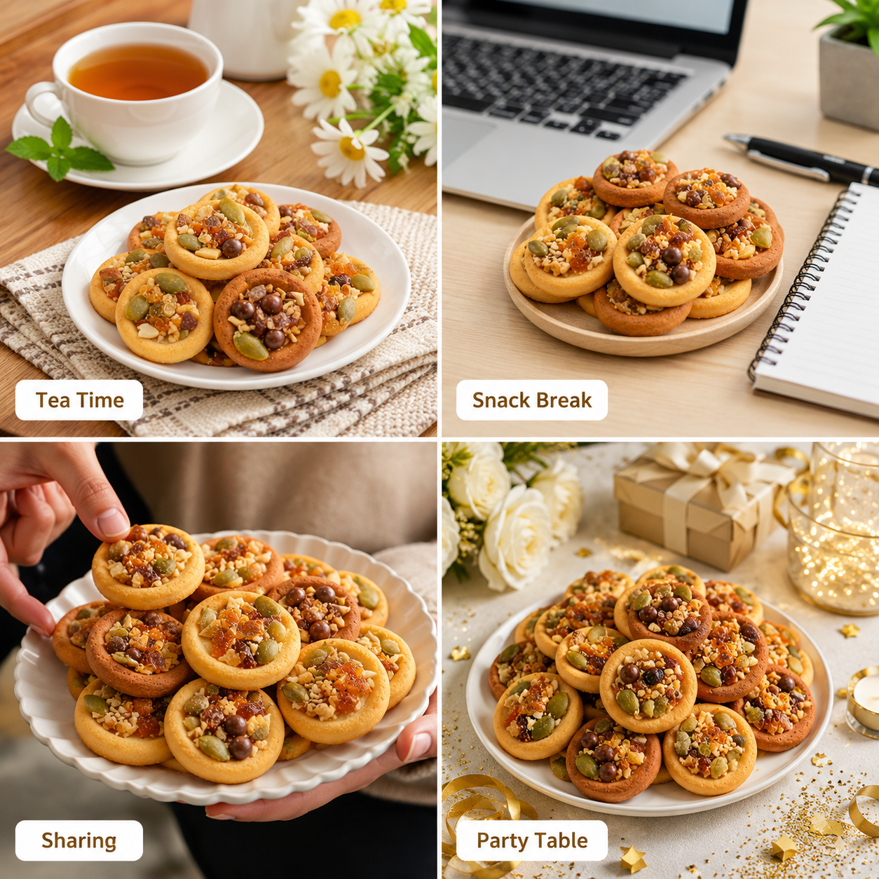 Premium Assorted Nuts & Fruit Tart Cookies - 6.8 lbs Mega Value Stock-Up Bulk Pack, Crunch Mix Pastries