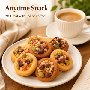 Mini Round Cookie with Nuts, Seeds & Dried Fruit, A Wholesome & Crunchy Bite-Sized Snack,11.8oz