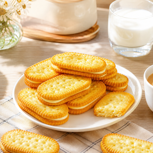 Orange-flavored Sandwich Cookies,Crispy Wafers with Zesty Orange Cream Filling, 3.53oz