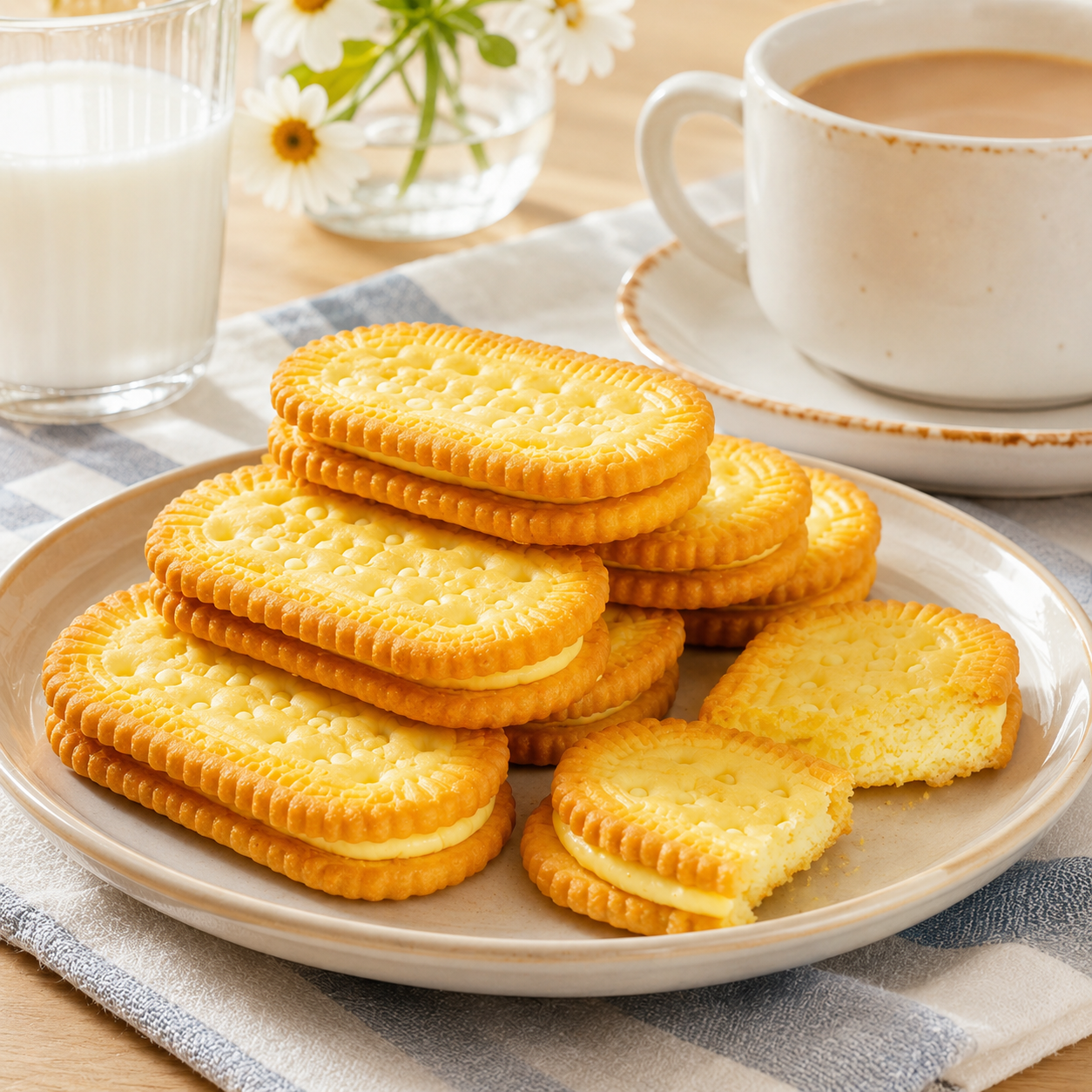 Crispy Orange Cream Sandwich Biscuits Set - 4.4 lbs Value Stock-Up Bulk Pack, 20 Individual Packs