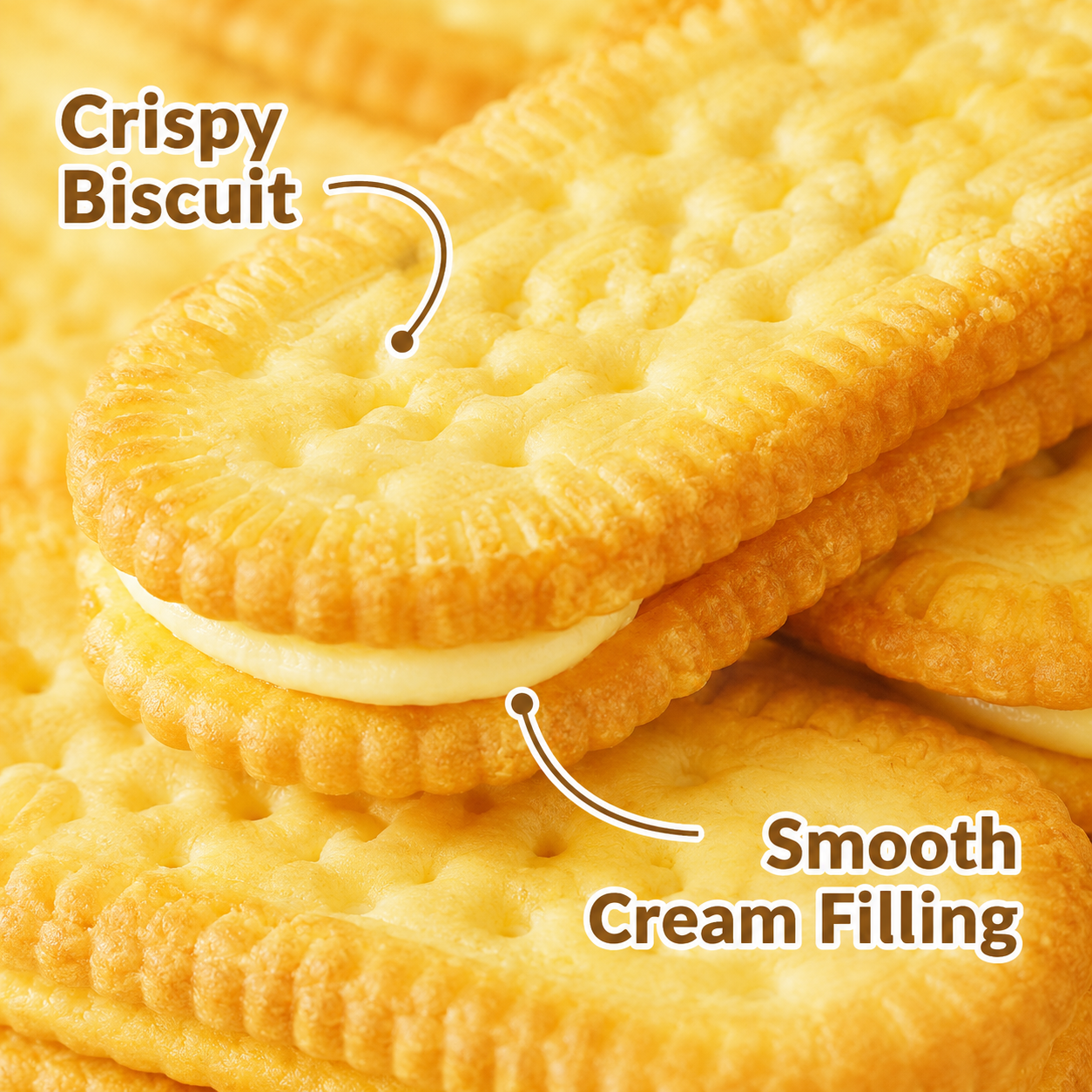 Crispy Orange Cream Sandwich Biscuits Set - 4.4 lbs Value Stock-Up Bulk Pack, 20 Individual Packs