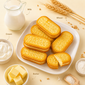 Orange-flavored Sandwich Cookies,Crispy Wafers with Zesty Orange Cream Filling, 3.53oz