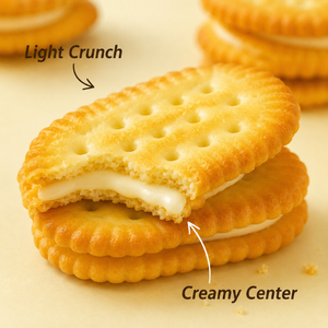 Orange-flavored Sandwich Cookies,Crispy Wafers with Zesty Orange Cream Filling, 3.53oz