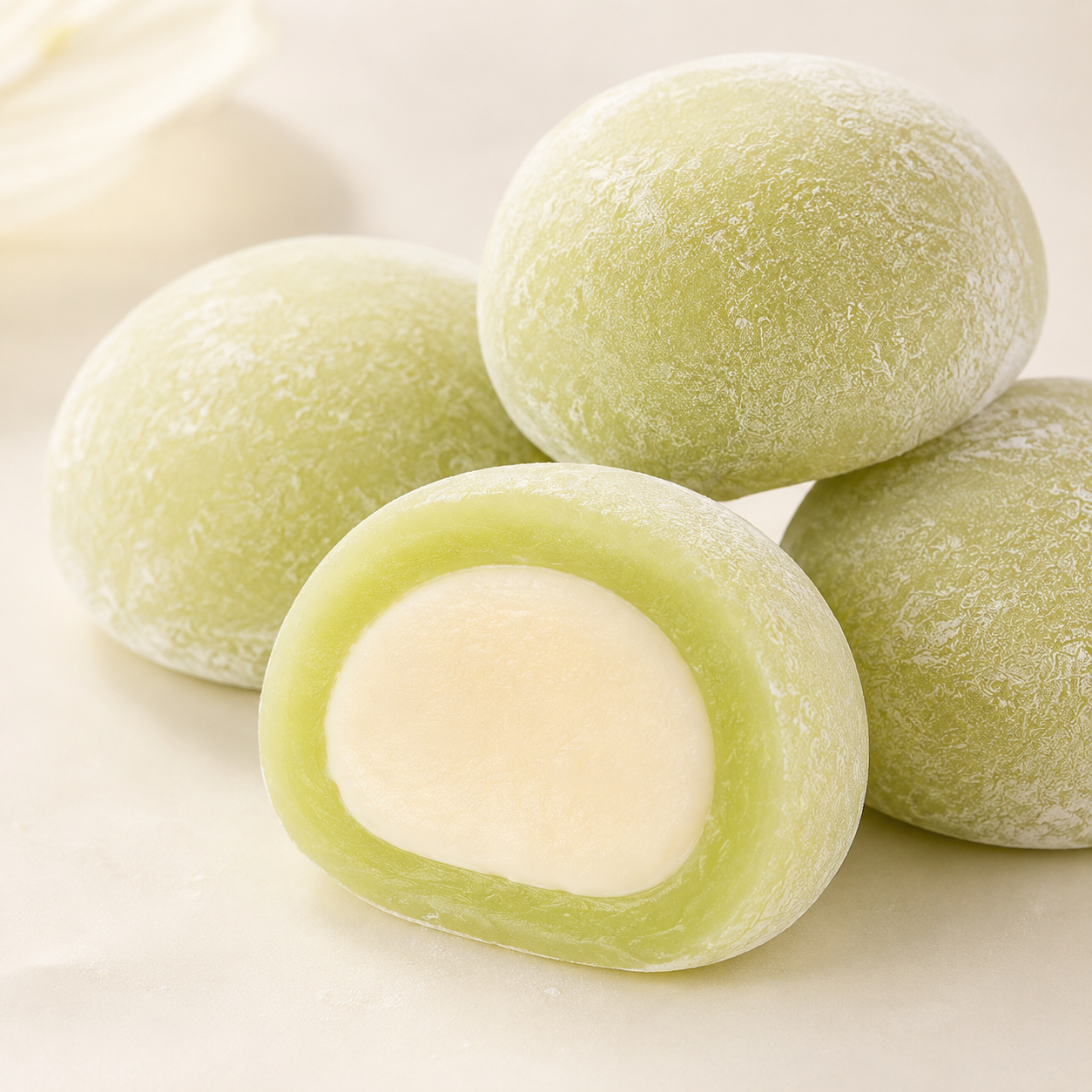 Matcha Milk Mochi Soft and Chewy Cacao Rice Cake, Premium Asian Sweet Treats Tea Dessert