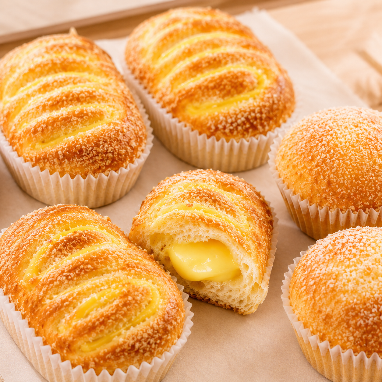 Premium Coconut Bakery Dessert Assorted Pack, Toasted Shredded Cheese Cake & Custard Cream Filled Cupcake Combo, Soft Moist Breakfast Snacks