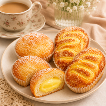 Premium Coconut Bakery Dessert Assorted Pack, Toasted Shredded Cheese Cake & Custard Cream Filled Cupcake Combo, Soft Moist Breakfast Snacks