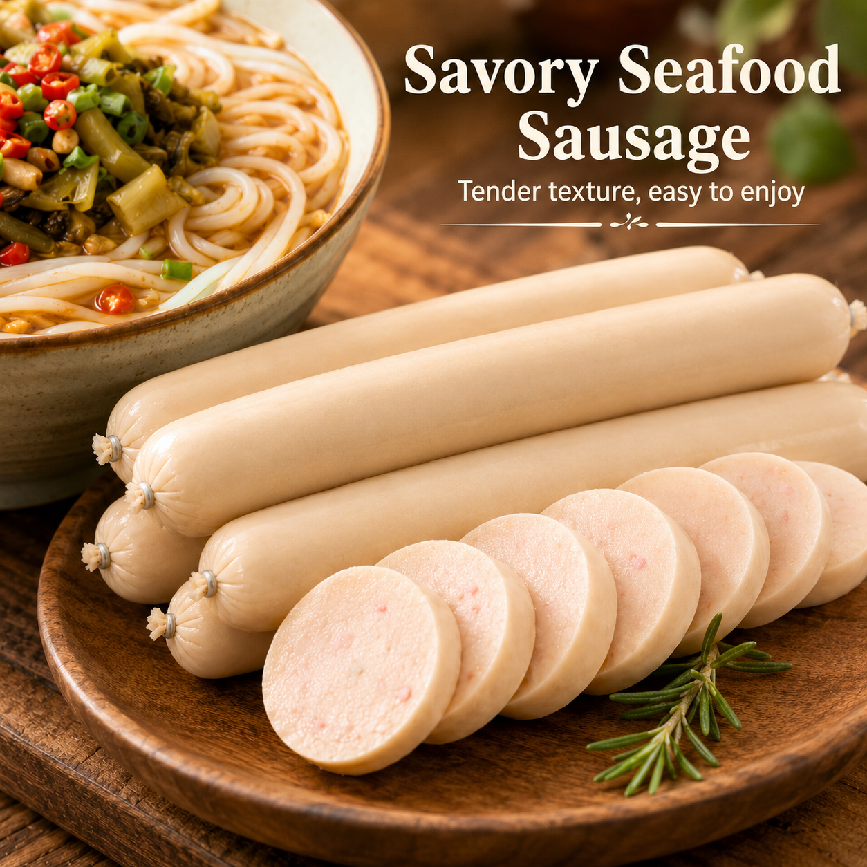 Authentic Yunnan Spicy & Sour Rice Noodle Kit with Pickled Cabbage & Meat Sauce, Pairs with Ready-to-Eat Seafood Flavored Sausage Combo, Quick Instant Meal