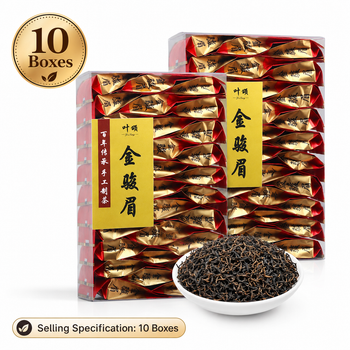 JinJunMei Loose Leaf Black Tea Value Bulk Set - 3.9 lbs Family Stock-Up Pack, 10 Boxes Individually Wrapped
