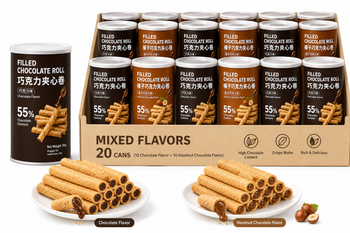 Cocoa Filled Chocolate Wafer Rolls Variety Set - 5.3 lbs Party Stock-Up Pack, 2 Flavors Included