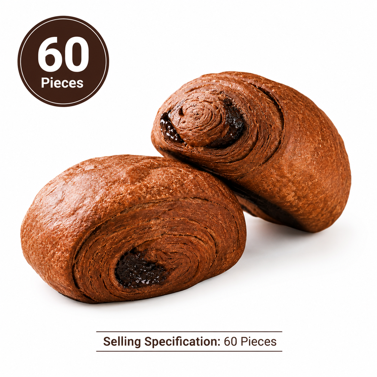 Premium Chocolate Lava Dirty Buns Set - 7.7 lbs Mega Bakery Stock-Up Pack, 60 Pieces Individually Wrapped