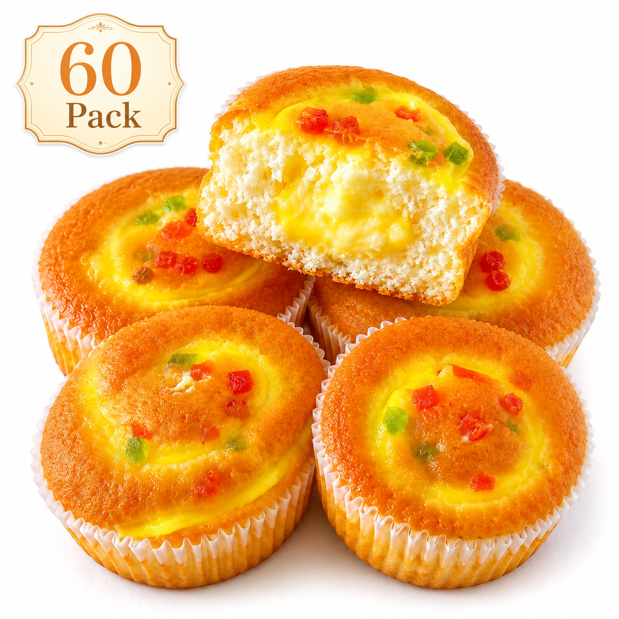 Soft-Baked Mixed Fruit Bits Lava Cakes - 8.8 lbs Mega Stock-Up Bulk Pack, 60 Individually Wrapped Packs