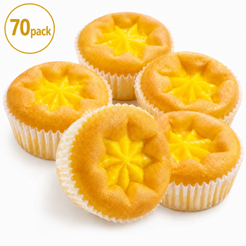 Soft-Baked Custard Cream Filled Cupcakes - 9.7 lbs Mega Stock-Up Bulk Pack, 70 Individually Wrapped Packs