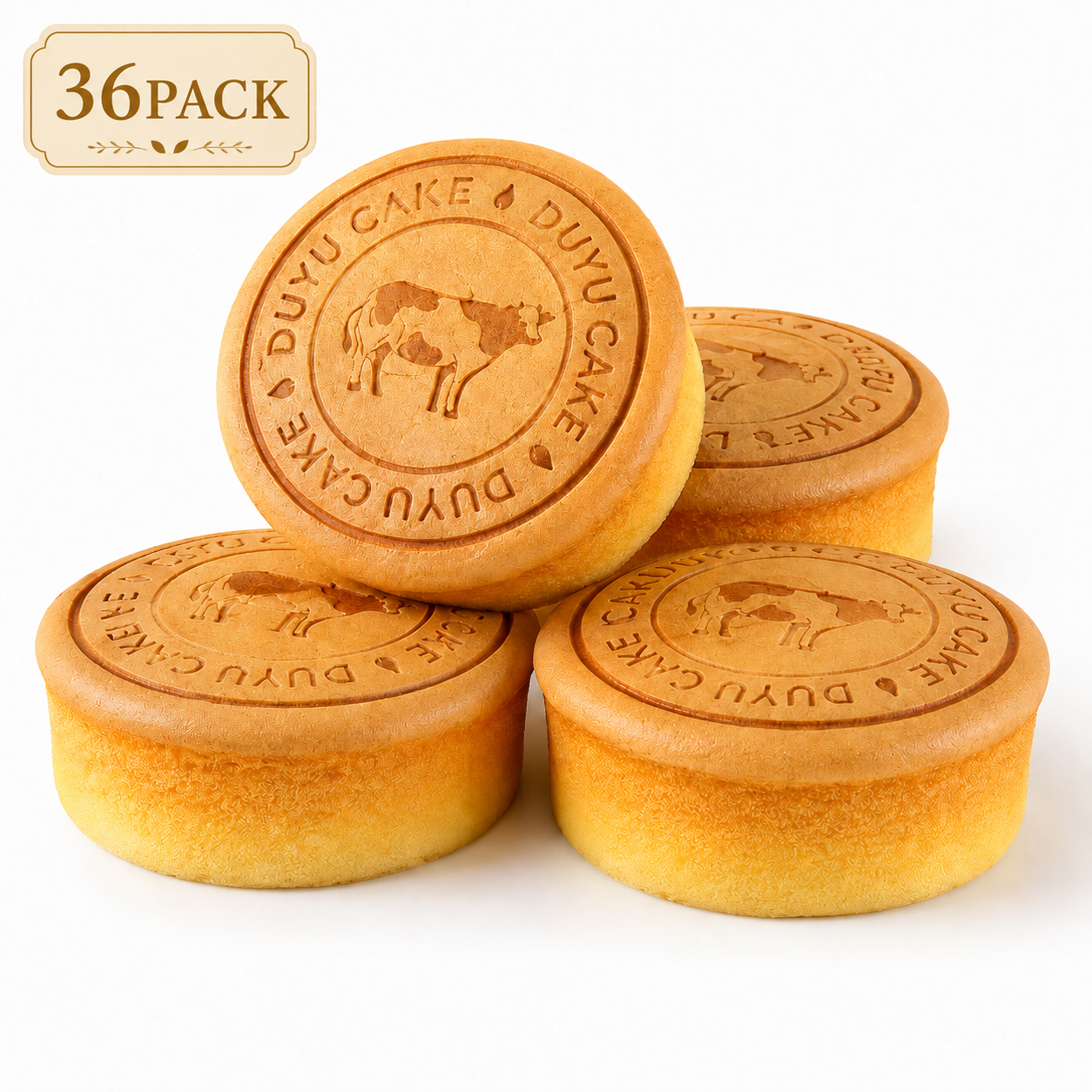 Rich Milk Custard Filled Cream Cakes - 5.3 lbs Mega Stock-Up Bulk Pack, Fluffy Soft Sponge Pastries, 36 Packs