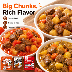 Instant Beef Topping-Just Heat & Serve,Tomato Beef/Curry Beef/Potatoes Beef,Three flavors