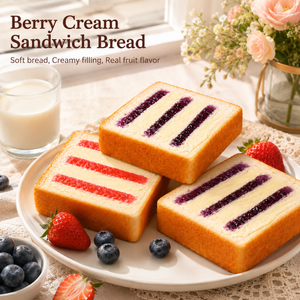 Milk Cap Toast,Two flavors,Toast Topped with Jam, Soft Bread with Sweet & Fruity Flavors, 1.01lb