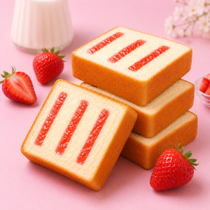 Milk Cap Toast,Two flavors,Toast Topped with Jam, Soft Bread with Sweet & Fruity Flavors, 1.01lb